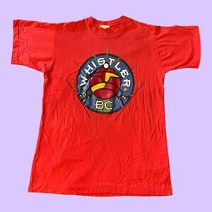 Vintage single-stitch oh yes whistler bc skiing tee